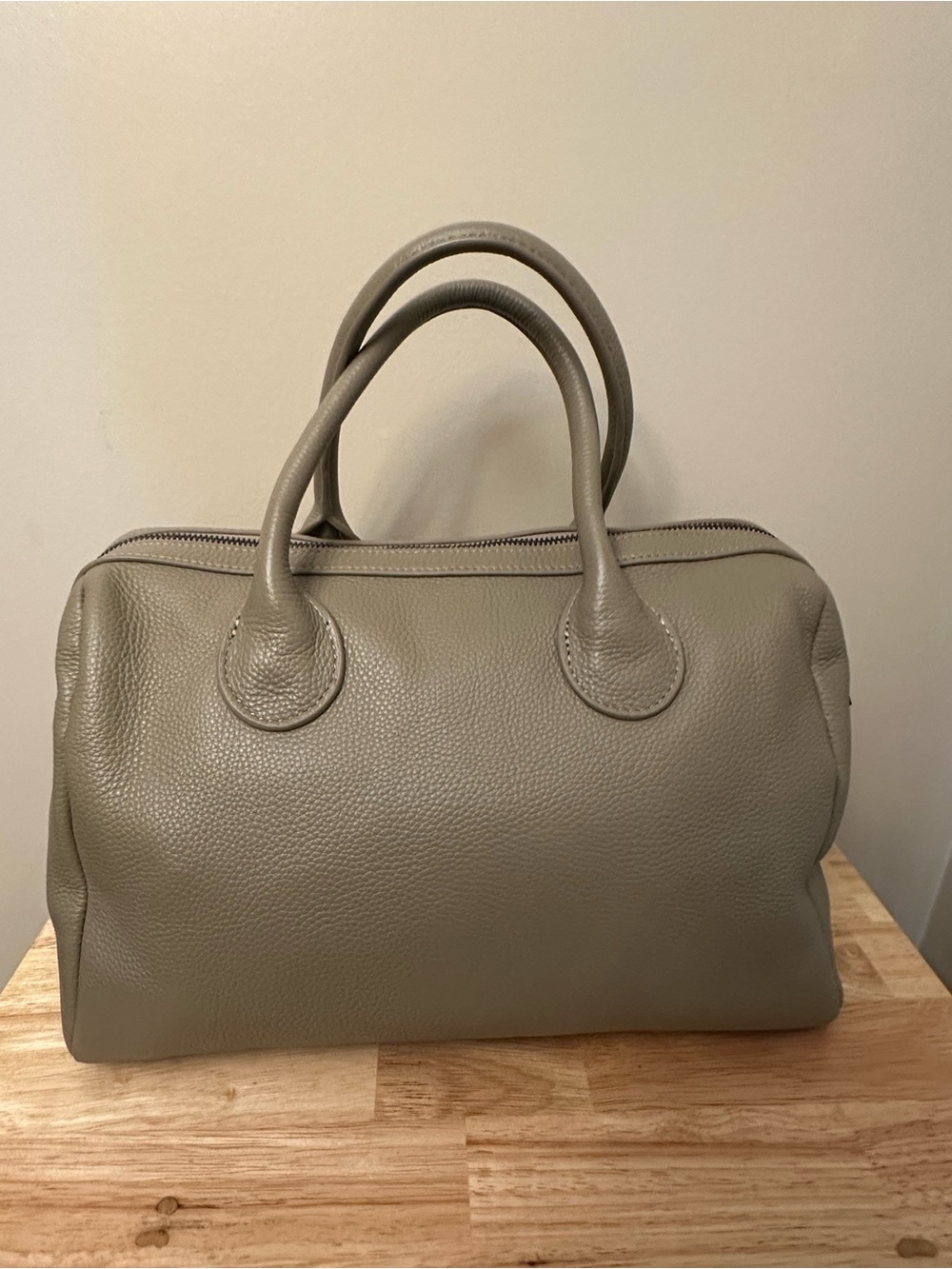 Beck Taupe Leather Montero Satchel - Picture 14 of 16